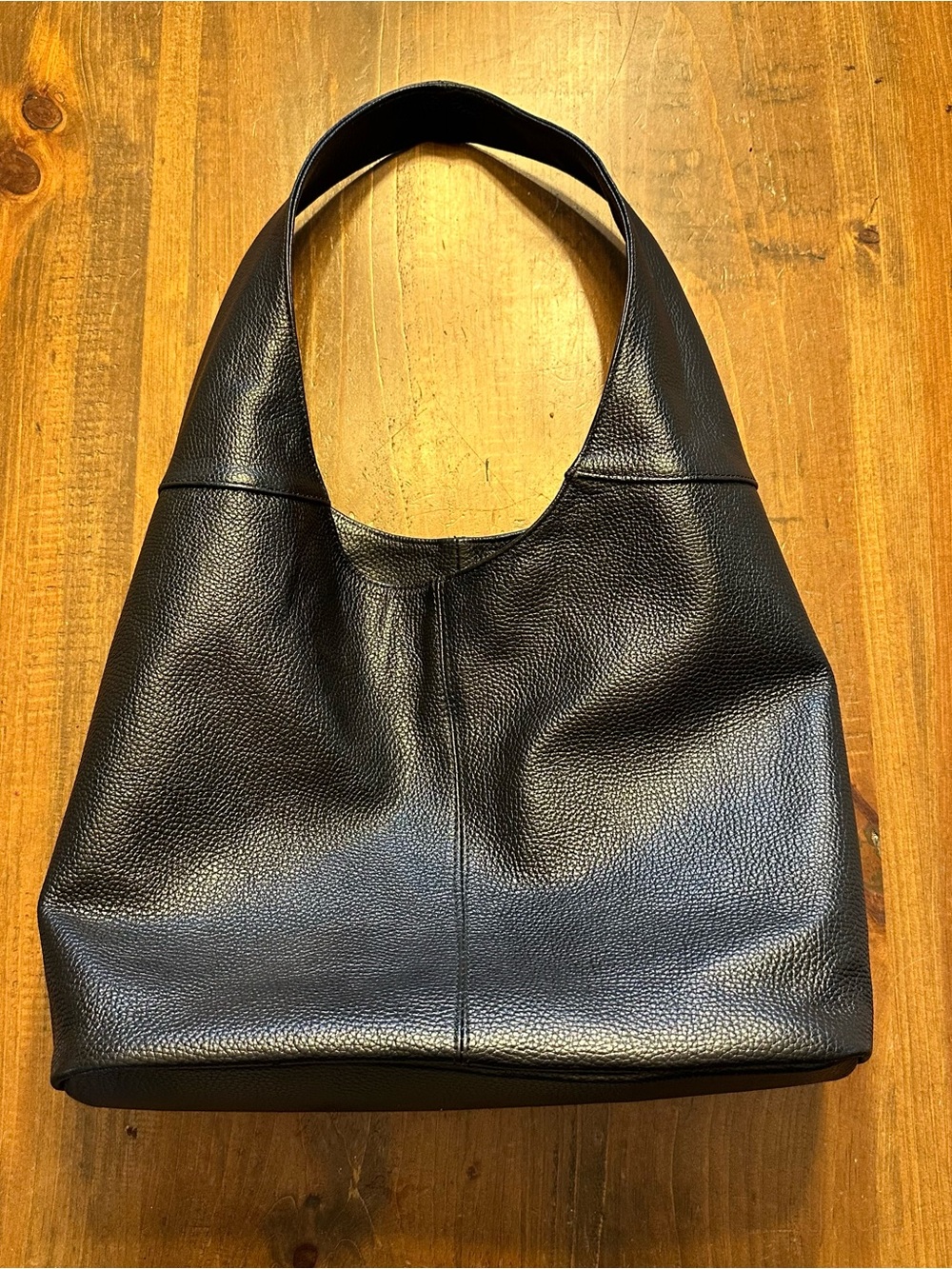 Classic Black Leather Shoulder Bag
